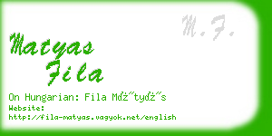 matyas fila business card